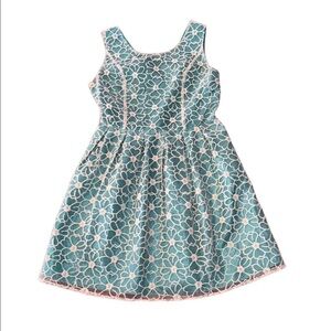 Whisper women’s turquoise and cream dress with lace Size Medium